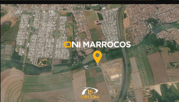 Vista aérea do entorno com a marcação da localização do ONI MARROCOS no Jardim Firenze